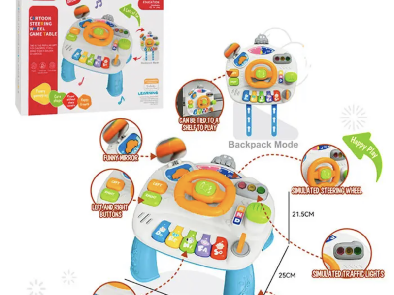 Дитячий інтерактивний розвиваючий столик 2в1 + підвіска на ліжечко (368-48B) Код: 368-48B
