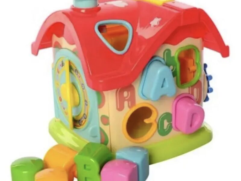 Сортер будиночок Limo Toy M 0001 U/R розвиваючий з цифрами, фігурами, годинником, звуком та тріскачкою Код: M 0001 U/R