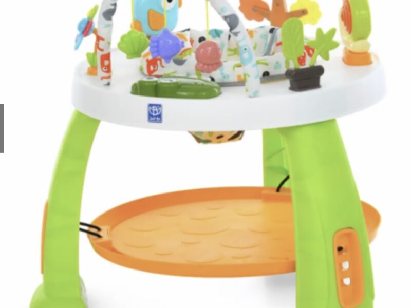 Розвиваючий центр - стрибунець 3в1 зі столиком - конструктором (музика, світло, дуга з іграшками) (M 6243-8) Код: M 6243-8