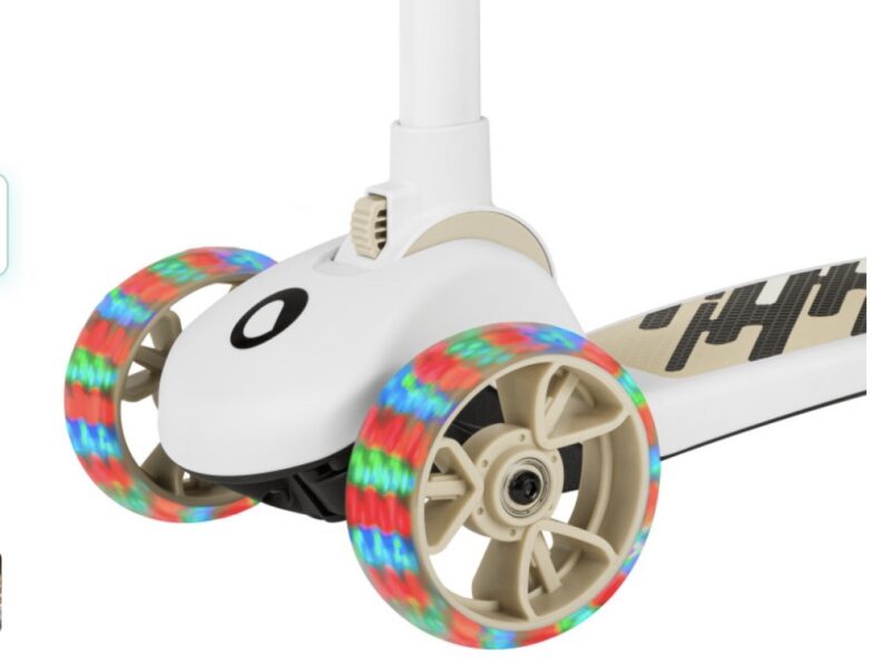 Lionelo Franky детский самокат 2 в 1 со съемным сиденьем, корзиной для мелочей, большие колеса с подсветкой • Beige