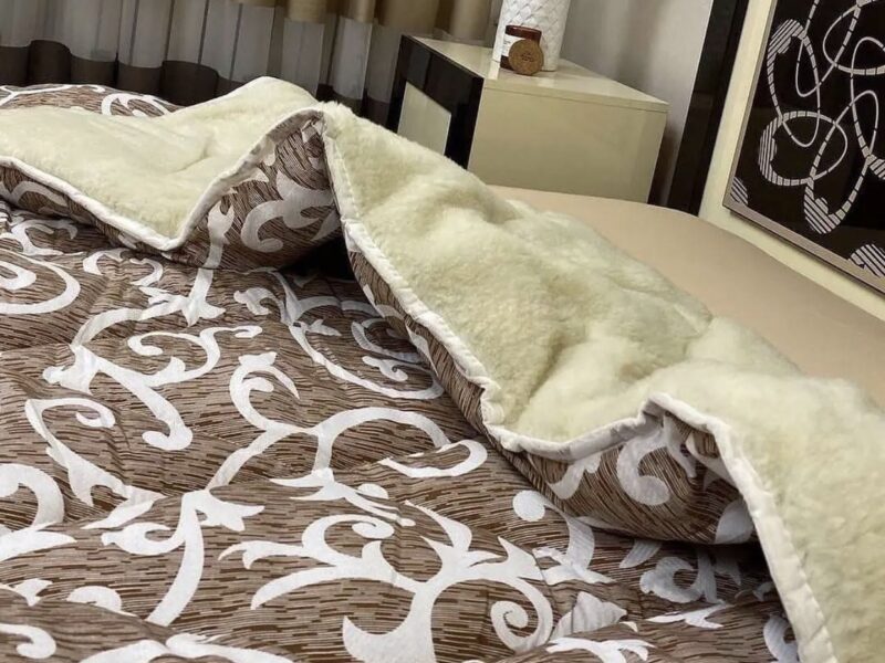 Ковдра зимова з відкритим хутром полікоттон Євро Розмір 200х215 см ±5%