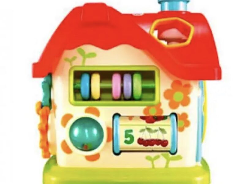 Сортер будиночок Limo Toy M 0001 U/R розвиваючий з цифрами, фігурами, годинником, звуком та тріскачкою Код: M 0001 U/R