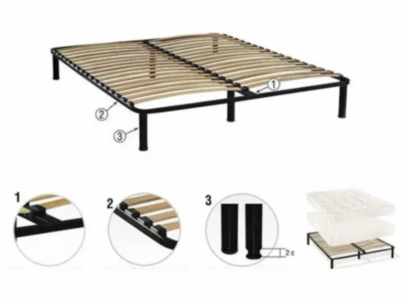 Каркас кровати 200*160см, двуспальный, Ортопедический каркас 160*200см. с ножками 25
