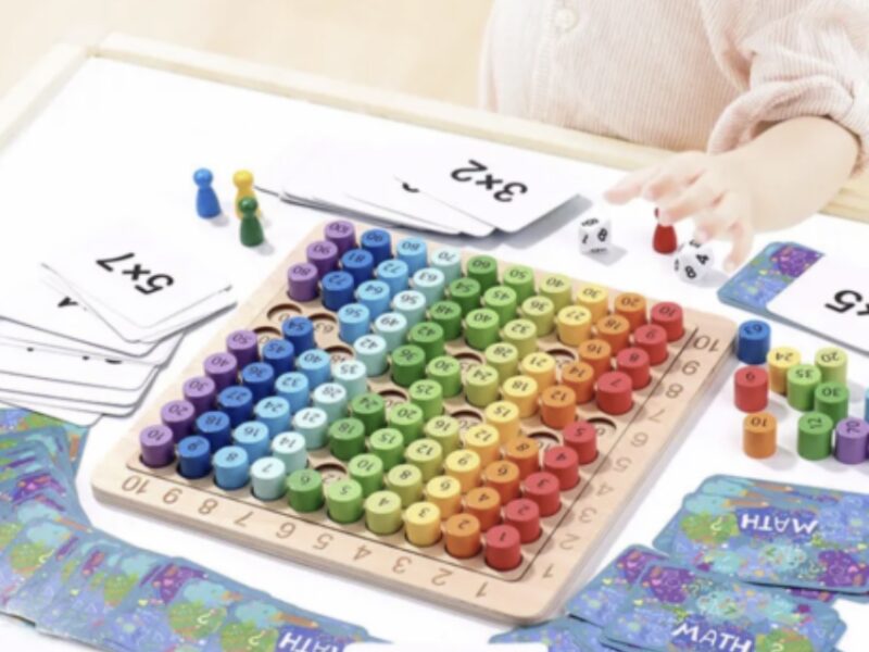 Дитяча дерев'яна іграшка множення для навчання математики розвивальна гра для дітей від 6 років BROWN Код: 12890-81205 /BRN01