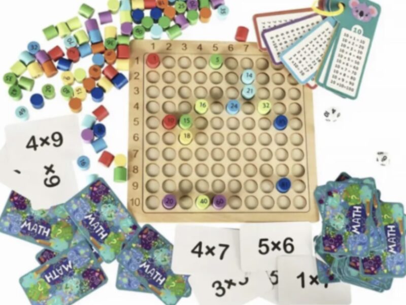 Дитяча дерев'яна іграшка множення для навчання математики розвивальна гра для дітей від 6 років BROWN Код: 12890-81205 /BRN01
