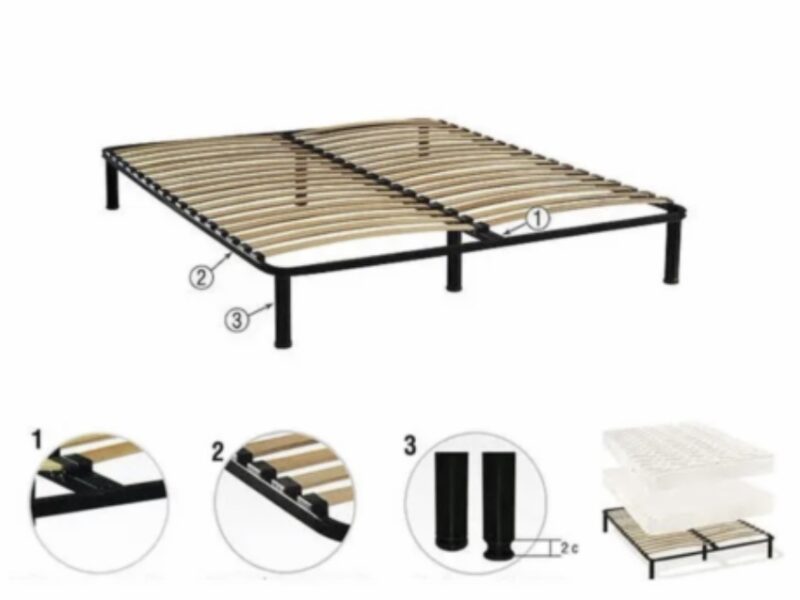 Каркас кровати 200*160см, двуспальный, Ортопедический каркас 160*200см. с ножками 25