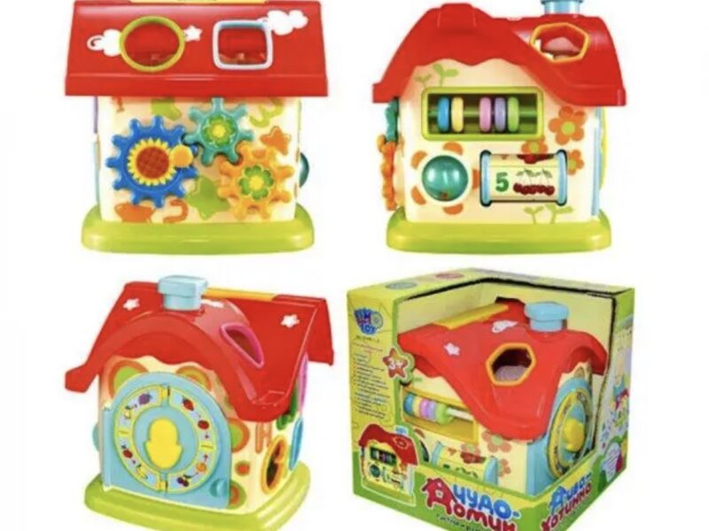 Сортер будиночок Limo Toy M 0001 U/R розвиваючий з цифрами, фігурами, годинником, звуком та тріскачкою Код: M 0001 U/R