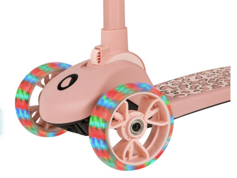 Lionelo Franky детский самокат 2 в 1 со съемным сиденьем, корзиной для мелочей, большие колеса с подсветкой • Pink Rose