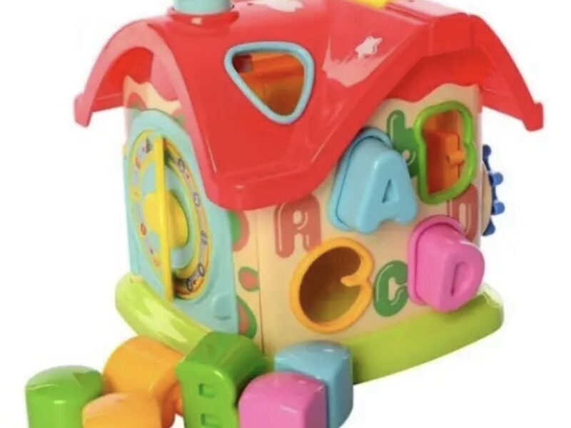 Сортер будиночок Limo Toy M 0001 U/R розвиваючий з цифрами, фігурами, годинником, звуком та тріскачкою Код: M 0001 U/R