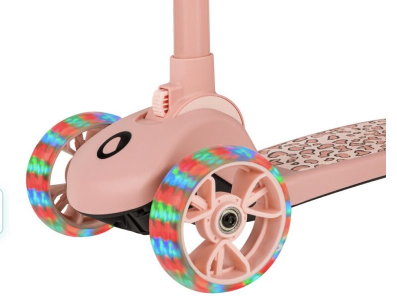 Lionelo Franky детский самокат 2 в 1 со съемным сиденьем, корзиной для мелочей, большие колеса с подсветкой • Pink Rose