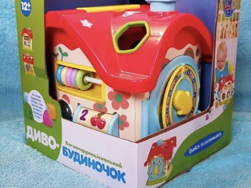 Сортер будиночок Limo Toy M 0001 U/R розвиваючий з цифрами, фігурами, годинником, звуком та тріскачкою Код: M 0001 U/R