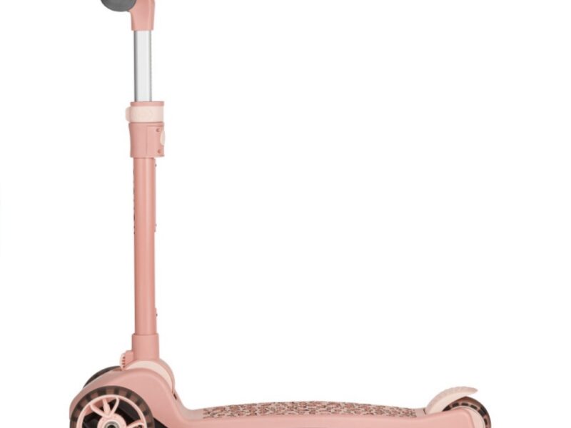 Lionelo Franky детский самокат 2 в 1 со съемным сиденьем, корзиной для мелочей, большие колеса с подсветкой • Pink Rose