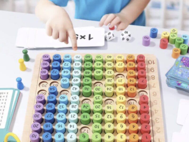 Дитяча дерев'яна іграшка множення для навчання математики розвивальна гра для дітей від 6 років BROWN Код: 12890-81205 /BRN01