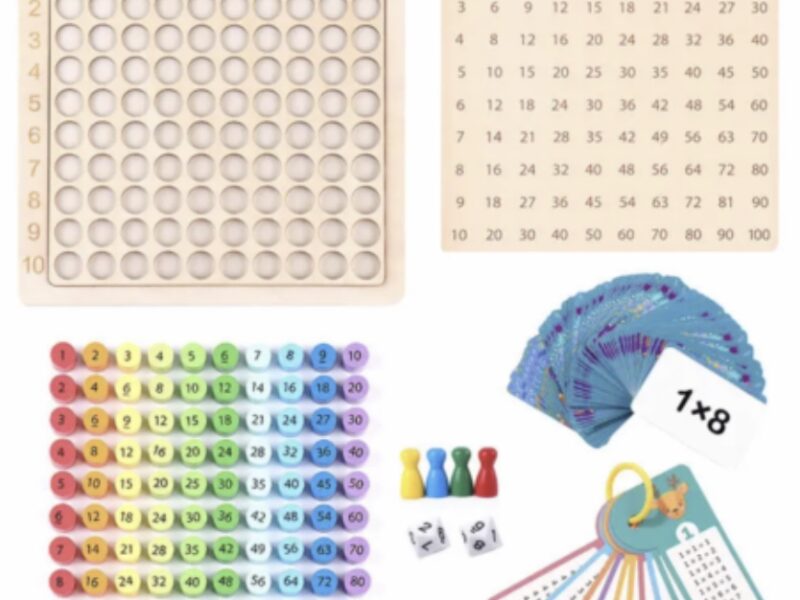 Дитяча дерев'яна іграшка множення для навчання математики розвивальна гра для дітей від 6 років BROWN Код: 12890-81205 /BRN01