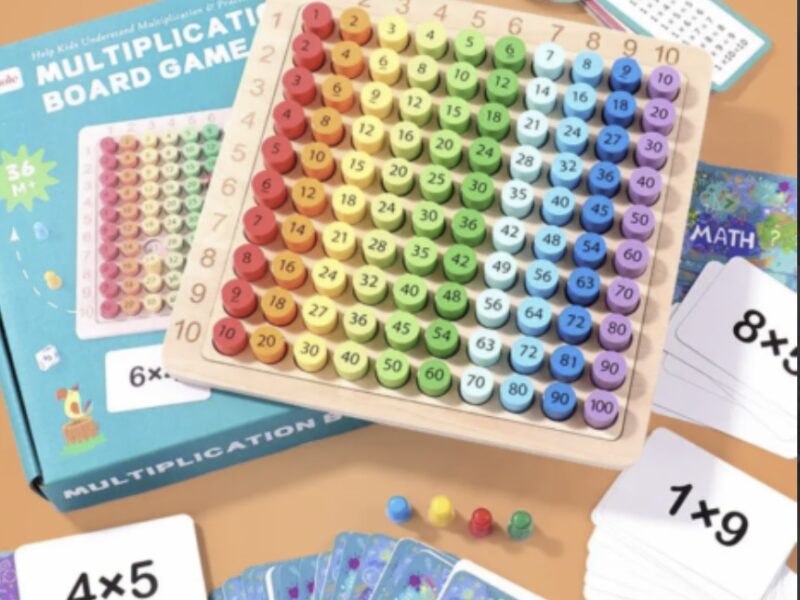 Дитяча дерев'яна іграшка множення для навчання математики розвивальна гра для дітей від 6 років BROWN Код: 12890-81205 /BRN01