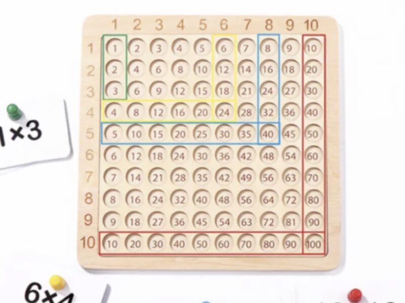 Дитяча дерев'яна іграшка множення для навчання математики розвивальна гра для дітей від 6 років BROWN Код: 12890-81205 /BRN01
