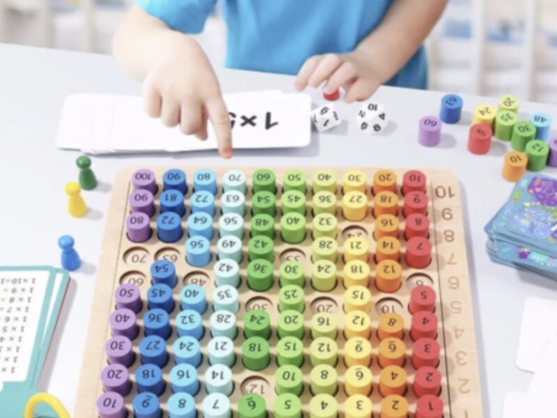 Дитяча дерев'яна іграшка множення для навчання математики розвивальна гра для дітей від 6 років BROWN Код: 12890-81205 /BRN01