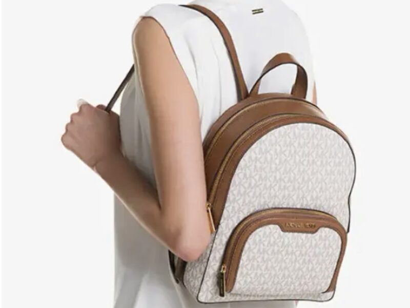 Рюкзак жіночий Michael Kors оригінал Jaycee Medium Logo Backpack білий в лого Код: 617