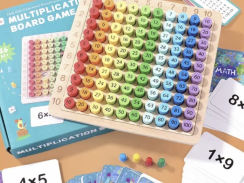 Дитяча дерев'яна іграшка множення для навчання математики розвивальна гра для дітей від 6 років BROWN Код: 12890-81205 /BRN01