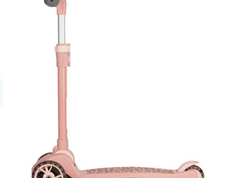 Lionelo Franky детский самокат 2 в 1 со съемным сиденьем, корзиной для мелочей, большие колеса с подсветкой • Pink Rose