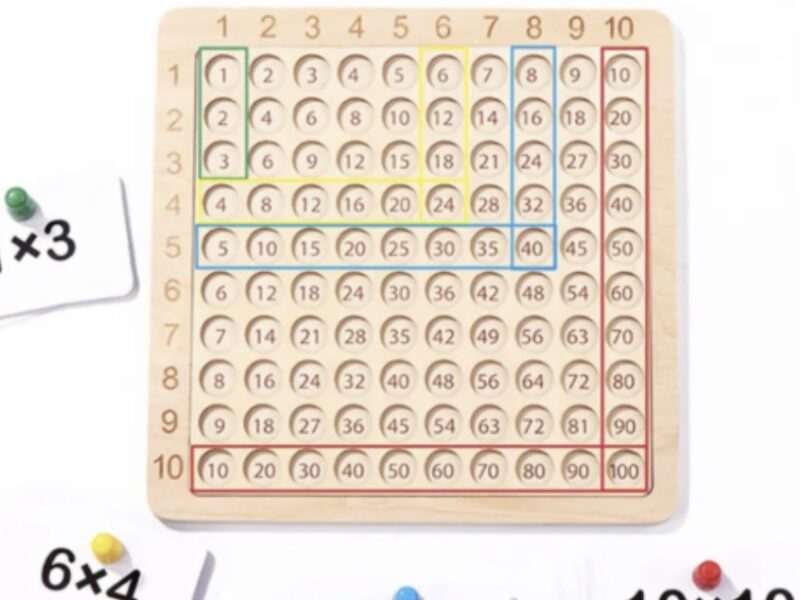 Дитяча дерев'яна іграшка множення для навчання математики розвивальна гра для дітей від 6 років BROWN Код: 12890-81205 /BRN01