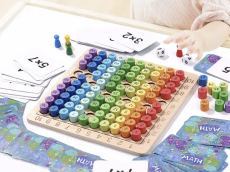 Дитяча дерев'яна іграшка множення для навчання математики розвивальна гра для дітей від 6 років BROWN Код: 12890-81205 /BRN01