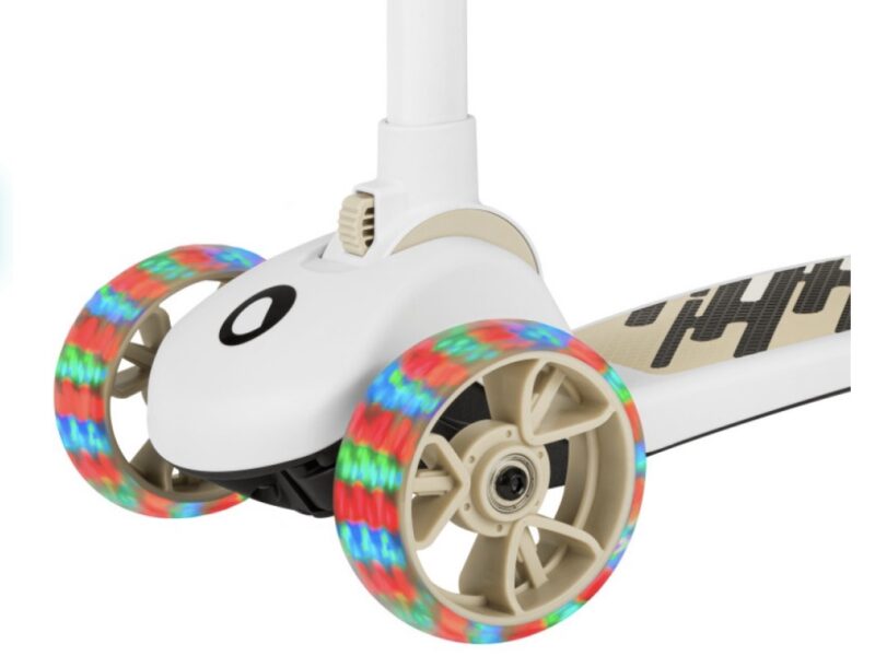 Lionelo Franky детский самокат 2 в 1 со съемным сиденьем, корзиной для мелочей, большие колеса с подсветкой • Beige