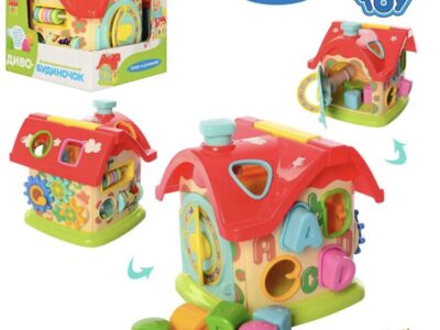 Сортер будиночок Limo Toy M 0001 U/R розвиваючий з цифрами, фігурами, годинником, звуком та тріскачкою Код: M 0001 U/R