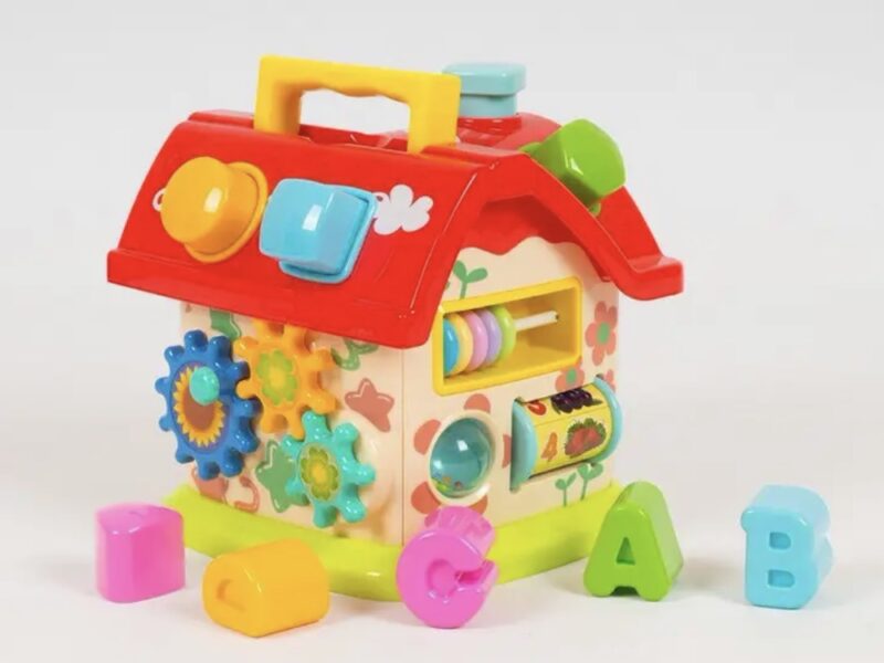 Сортер будиночок Limo Toy M 0001 U/R розвиваючий з цифрами, фігурами, годинником, звуком та тріскачкою Код: M 0001 U/R